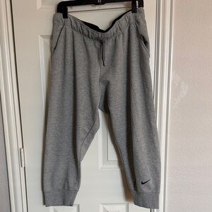 Nike Women's Gray Joggers with Black Swoosh